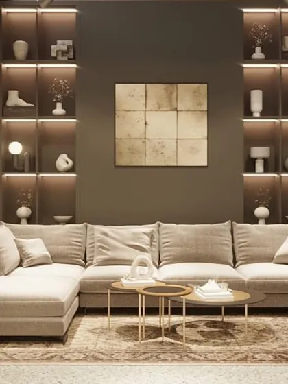 A rendering for the Gulmohar Lane flagship store, designed to feel like a cozy living room. The design uses warm, layered lighting and comfortable, elegant furniture to create an immersive retail experience where customers feel instantly at home.