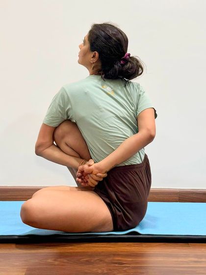 Marichyasana I (Pose Dedicated to the Sage Marichi I). We cannot eliminate stress, but we can learn to deal with it as it arises and not imprint it in the body's systems.