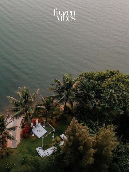 Another stunning aerial view of the intimate wedding setup. This shot emphasizes the feeling of being in your own private world.