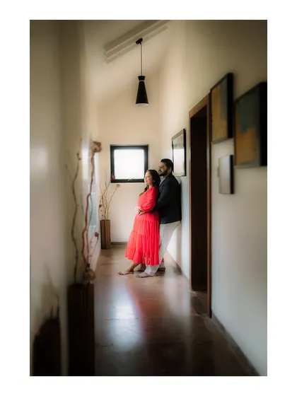 A full-length portrait in a beautifully lit hallway. I use the architecture of a location to create unique compositions.
