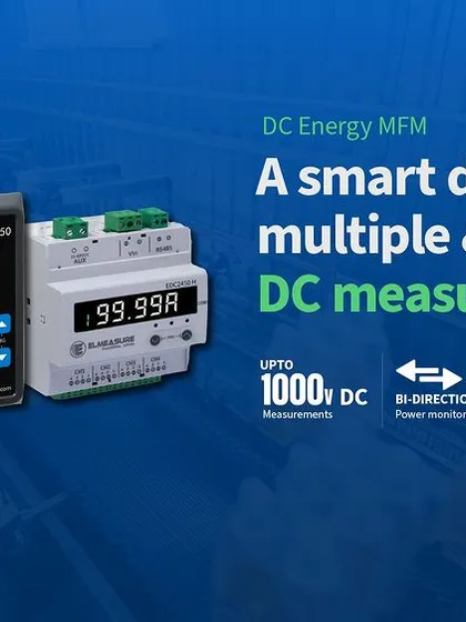 The EDC 2450 series provides precise DC measurements up to 1000V. It's an ideal solution for monitoring renewable energy sources, offering features like bi-directional power tracking and BEMS network connectivity.