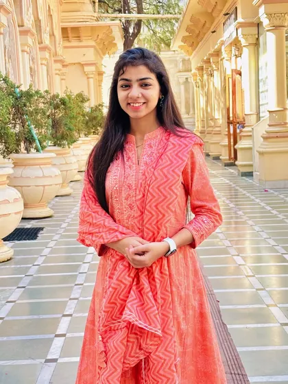 Mero Vrindavan. A simple, happy picture taken in the serene corridors of a temple in Vrindavan, a place that feels like heaven on earth to me.