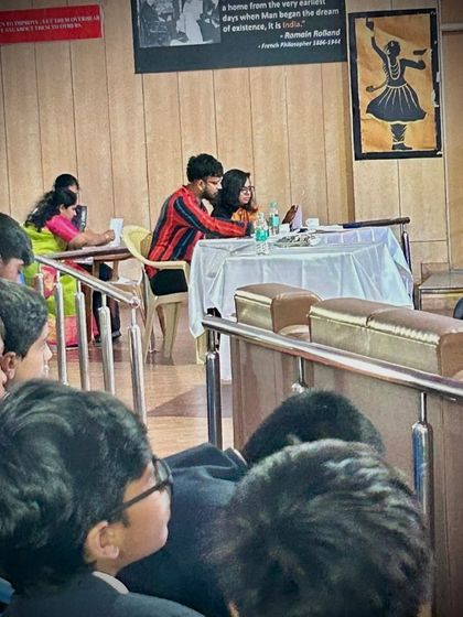 A view from the audience as our instructors judge the school's music competition, taking their role in nurturing young talent seriously.