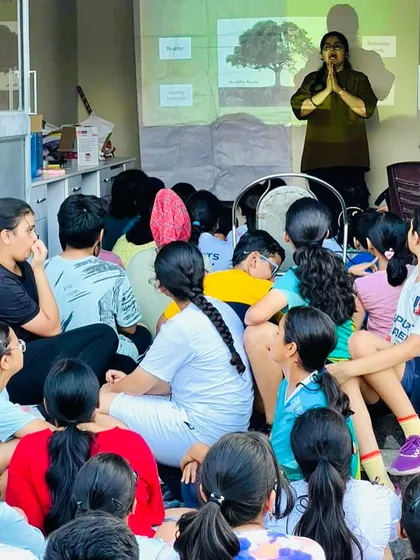 Our students listening intently during the presentation on gut health. We aim to provide a holistic education that goes beyond the basketball court.
