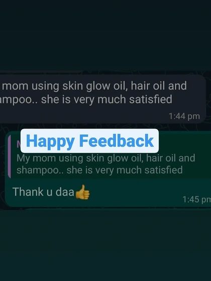It's so special when my products become a part of a family's routine. This customer shared that her mom is very satisfied with the Skin Glow Oil, Hair Oil, and Shampoo.