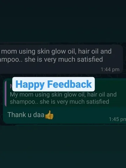It is always special when customers share that their family members are also happy with the products. I am so glad this person's mom is satisfied with the skin glow oil, hair oil, and shampoo.
