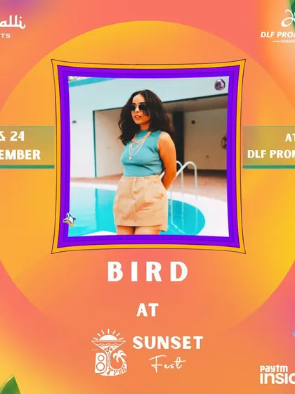 My individual artist poster for Sunset Fest. This bright, summery flyer captures the feel-good, groovy vibe of the festival and my set.