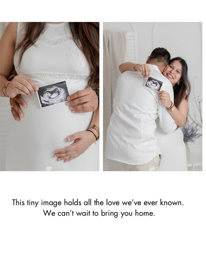 Sometimes the smallest things hold the biggest love. This couple holds their baby's first picture, the sonogram, in a set of emotional portraits that capture the profound joy of their journey.