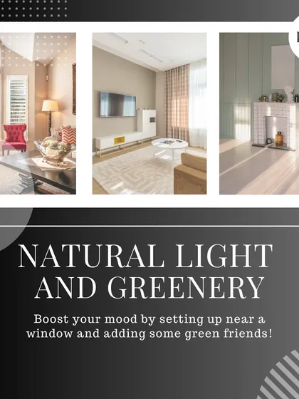Boost your mood by setting up your workspace near a window for natural light and adding some green plants. This simple tip can make a huge difference in your daily routine.