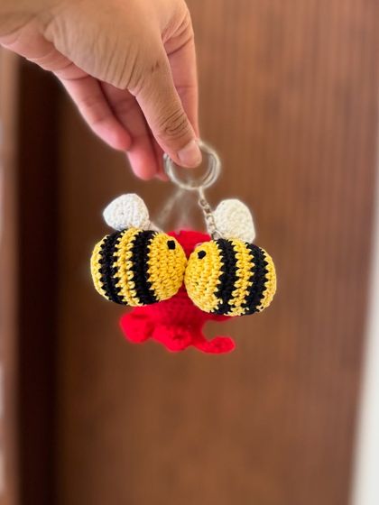 Another look at our popular bumblebee and octopus keychains. They are a customer favorite.