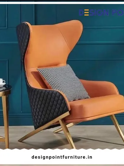 A closer look at the quilted detailing and wingback design of this premium accent chair.