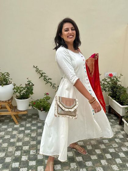 Another angle of the full outfit, perfect for a Mehendi or Haldi.