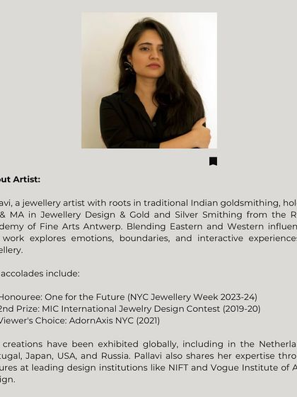 Meet the artist behind our 'Cast Your Jewel' workshop, Pallavi Verma, a jewelry artist with roots in traditional Indian goldsmithing.