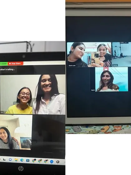 Can't make it to our Jayanagar studio? No problem. We bring the dance party to you with our virtual classes. This screenshot shows one of our online wedding choreography sessions, connecting families and friends across different cities to prepare for the big day.