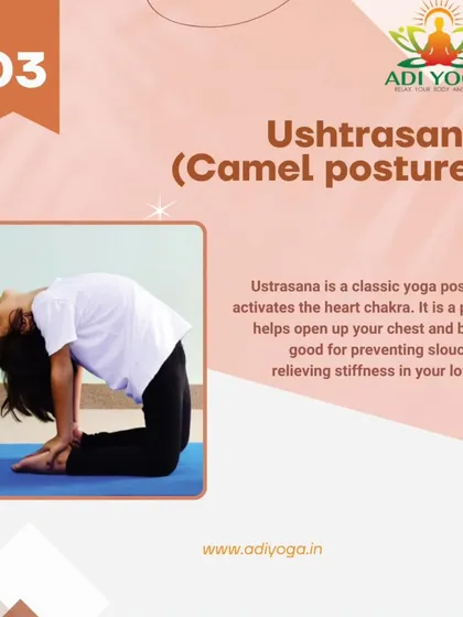 Ushtrasana, or Camel Pose, is a heart opening pose that is great for kids. It helps improve posture, prevents slouching, and relieves stiffness in the lower back.