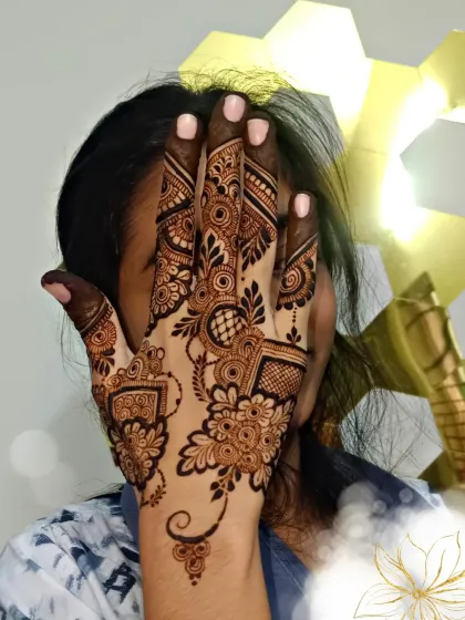 A simple and beautiful henna design, perfect for someone who wants a touch of art on their hands.
