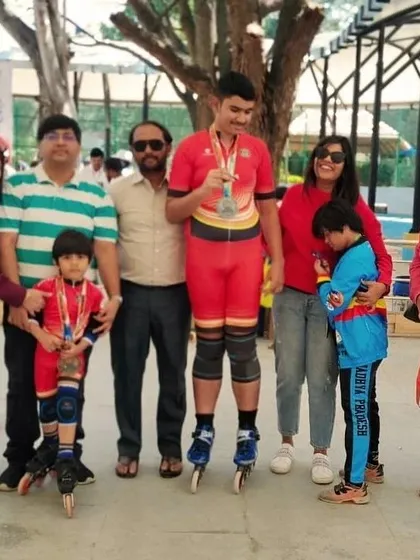 This is what Team ERSC is all about. Our national medalists, Shubham and Rayaansh, celebrating with their families and coaches. We believe in a strong support system where every win is a shared victory.