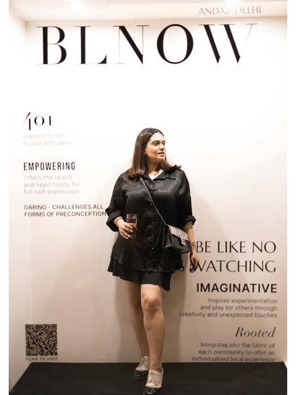 A candid moment at an Andaz Delhi event with the motto "Be Like No One's Watching". This philosophy of authentic self-expression is something I carry into my life and work.