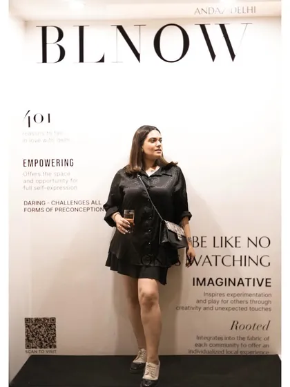 An all black everything look for an event at Andaz Delhi. The theme was 'Be Like No One's Watching', and this outfit reflects my personal philosophy of confident, individual style.