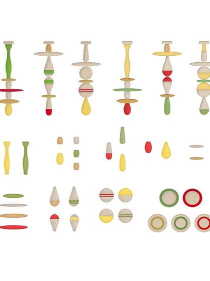 Our design schematics show the deconstruction of each Channapatna module. We carefully planned every part to ensure the final assembled pieces would create a cohesive and visually striking ceiling feature.