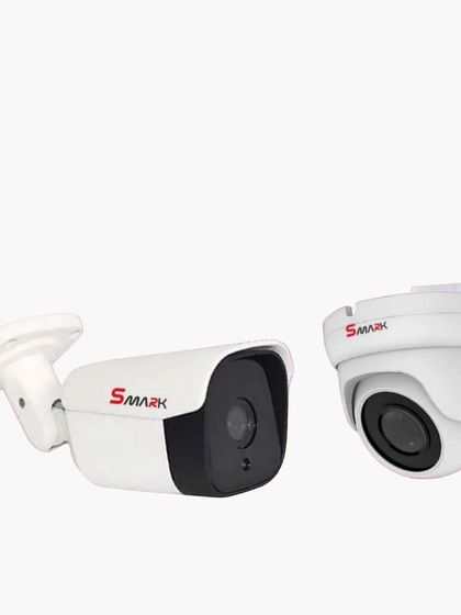 A set of Smark brand bullet and dome cameras. I can recommend the right type of camera based on whether you need it for indoor or outdoor use and how wide of an area you need to cover.