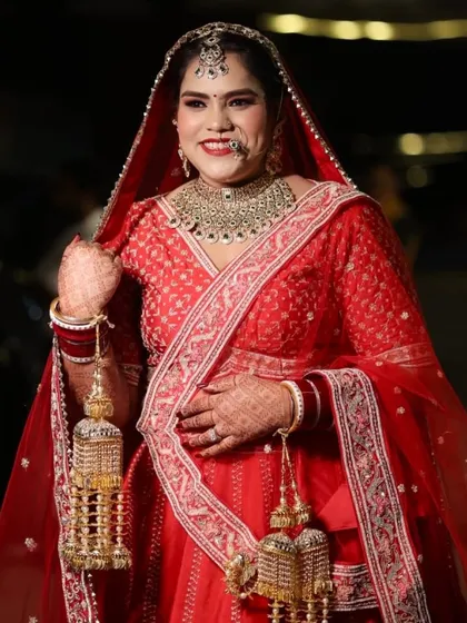 My bride Deepali, with a big, happy smile. Her joy is what makes my work so rewarding.
