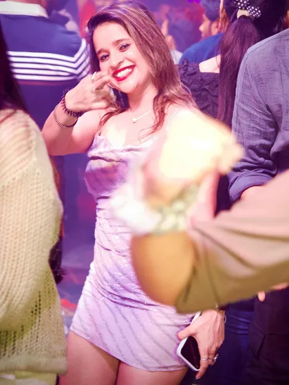 A guest dancing and enjoying the moment.