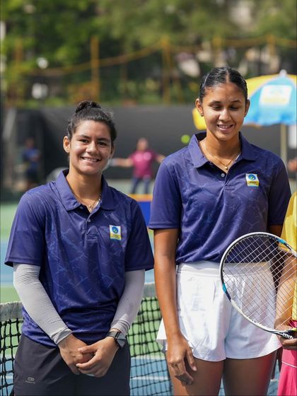 Our players Riya Sachdeva and her teammate on the court during the PSPB tournament. We prepare our athletes for the pressures of competitive play.