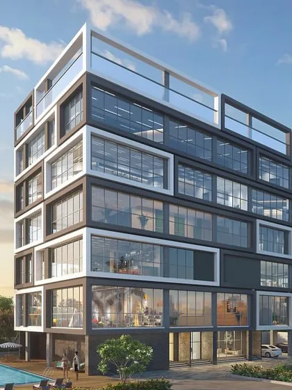 A closer look at the clubhouse design for Regency Astra in Pune. The structure features a bold, framed design with large glass panels, creating a modern and inviting space for residents to connect and relax.