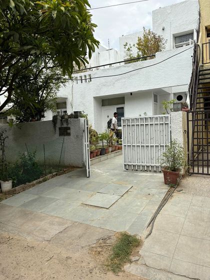 The exterior of a residence in DLF Phase-1 where we completed a full CCTV installation. We conduct a thorough site visit to identify the best camera placements for comprehensive property surveillance.