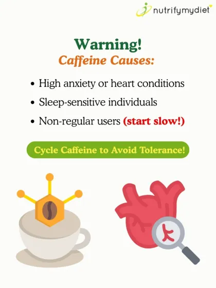 A word of warning on caffeine. It's not for everyone, especially those with anxiety or heart conditions. It's crucial to know your tolerance and cycle its use.