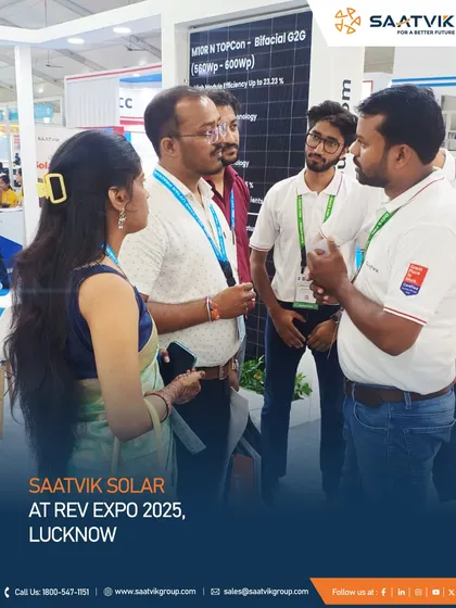 Scenes from the REV Expo 2025 in Lucknow, showcasing our high-efficiency modules and our engagement with developers and partners to accelerate the clean energy transition.