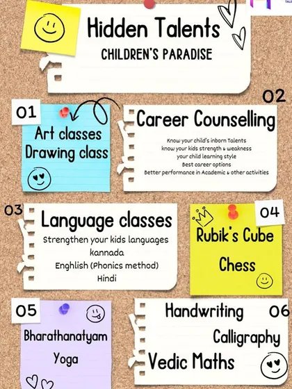 Our Hidden Talents center is a children's paradise, offering everything from art and language classes to career counseling and Vedic Maths.