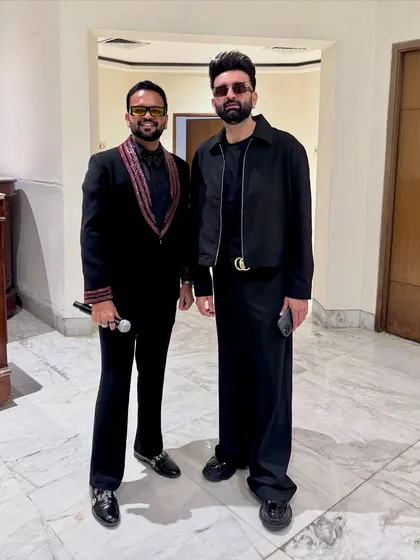 Sharing a moment with the incredibly talented singer Navraj Hans. Working alongside top artists is always a highlight, and I ensure our energies complement each other on stage.