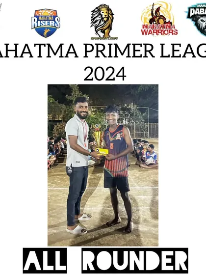 Recognizing the Best All-Rounder of the tournament, Kartik Kundar.