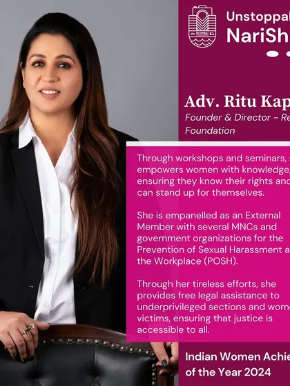 I was deeply honored to be recognized as one of the 'Indian Women Achievers of the Year 2024'. This acknowledgment fuels my commitment to providing free legal assistance and empowering women through knowledge of their rights.