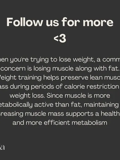 Weight training helps preserve lean muscle mass during weight loss, which supports a healthier and more efficient metabolism.