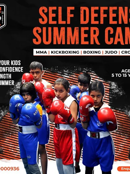 Equip your kids with confidence and strength. Our Self-Defense Summer Camp is designed for ages 5 to 15, teaching them valuable MMA, kickboxing, and boxing skills in a fun environment.