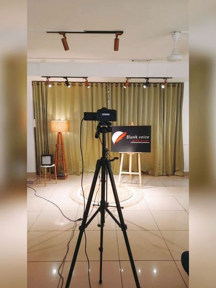 Lights, camera, action! Our space is equipped with track lighting and is often used for recording performances and shows.