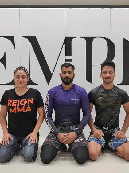 With my students at Temple BJJ. Traveling and training together strengthens our bond as a team.