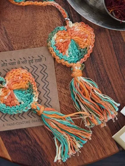 Another shot of the orange and green Lumbas, perfect for sisters or bhabhis.
