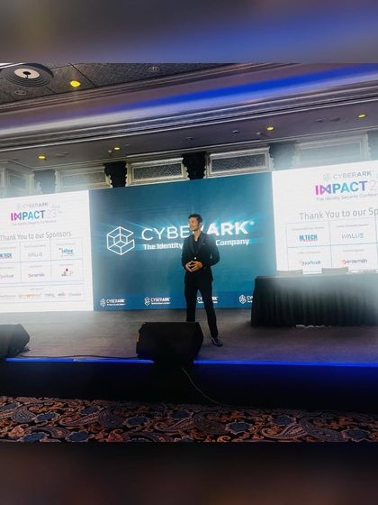 Another angle from the CyberArk stage show. The large screens and professional setup help amplify the impact of the performance.