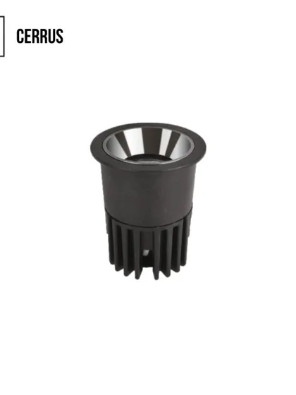 The Cerrus downlight features a fixed design that minimizes the aperture size while maximizing light output. It's a powerful and discreet option for general lighting, available in a black body for a minimal look.