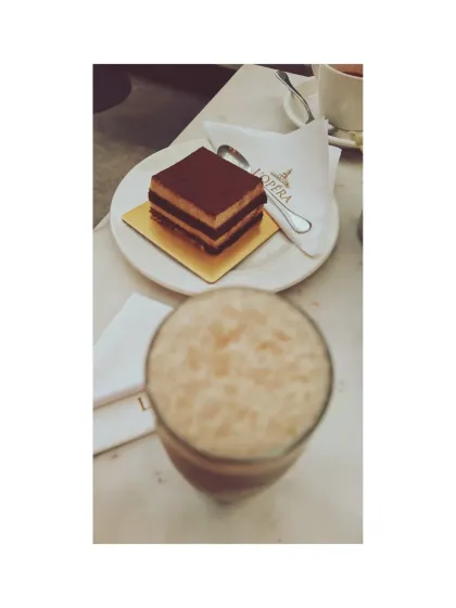 A collage of my favorite coffee-toned moments, from a tiramisu at L'Opéra to an espresso martini at Talk.
