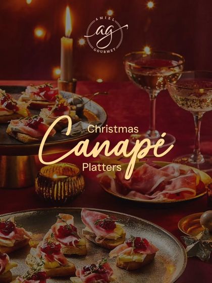 Hosting a festive gathering? Our handcrafted Christmas Canapé Platters, seen here in a cozy, candlelit setting, are perfect for adding a touch of elegance to your celebrations.