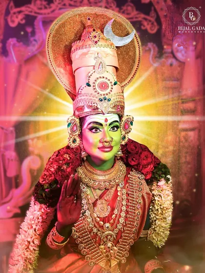 The most sacred sight in creation is the form of the Mother. A powerful, edited shot of my Devi Maa look, radiating divine energy.