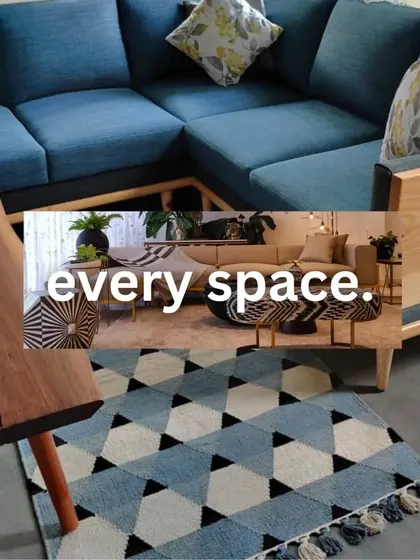 A collage showing how we play with patterns and colors in different spaces, from geometric rugs to floral cushions, to bring personality to a room.