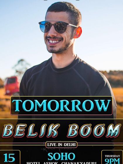 The official announcement graphic for Belik Boom's Delhi show. It's always exciting to be part of bringing these legendary artists to the city.