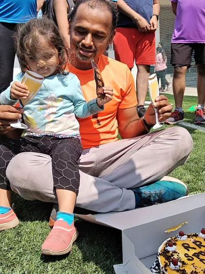 A heartwarming moment from our Sports Day. We are a family-friendly group, and it's always a joy to see the little ones joining in the celebrations.