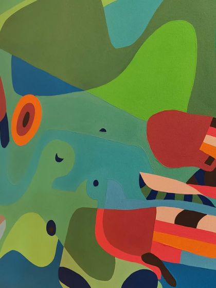 Another detail from a studio canvas.